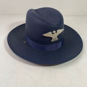 Stratton Navy Campaign Fedora Hat 6 7/8 Eagle Insignia Uniform Hat Self Forming